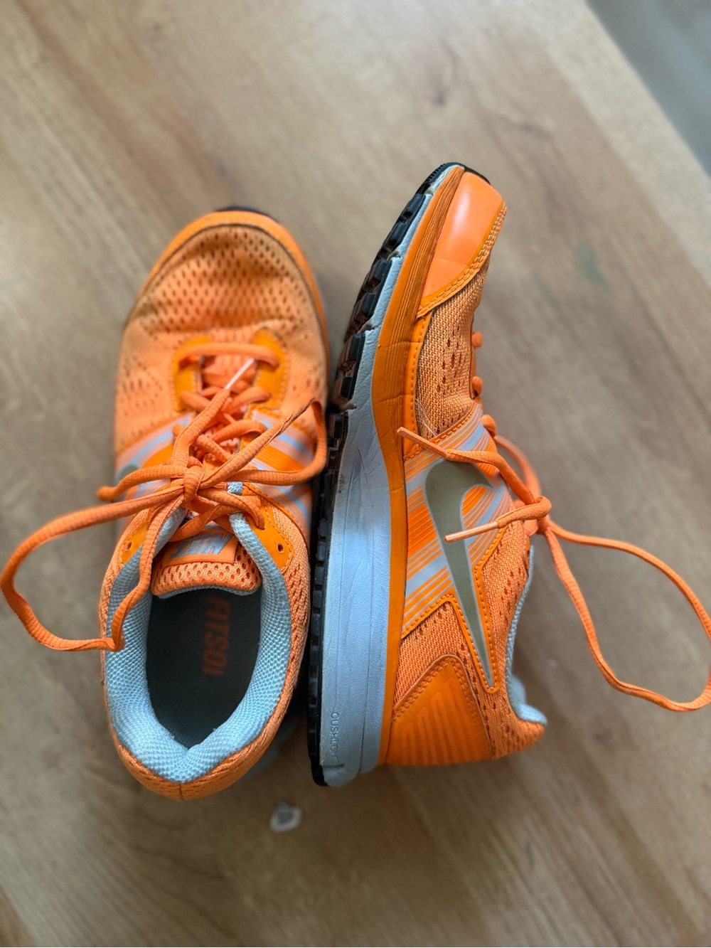 Nike Orange and Silver Women's Athletic Running Shoes